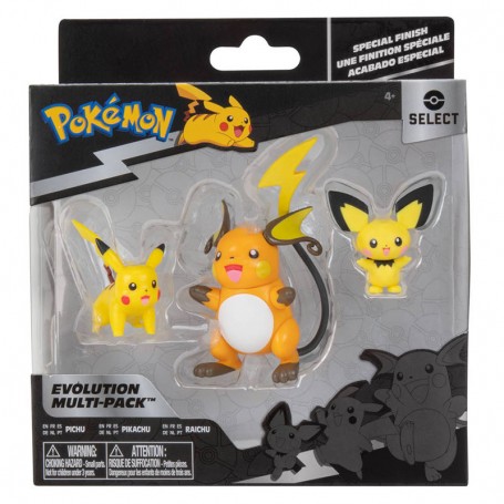 Pichu Pikachu Raichu Figurine Select Evolution Pokémon