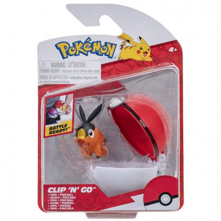 Tepig and Poké Ball Clip'N'Go Pokémon Figure