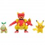 Pikachu Magmar and Turtwig Battle Figure Set Pokémon Action Toy