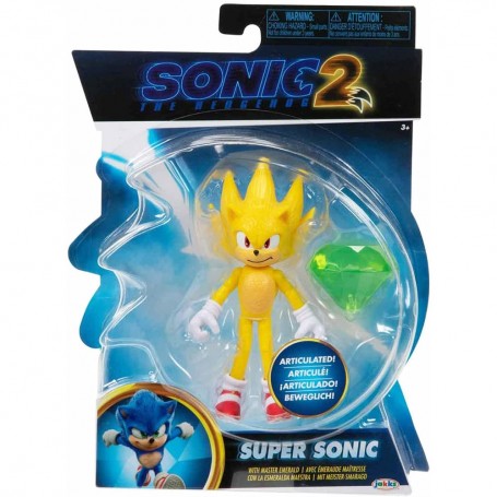 Super Sonic avec Maitre Emeraude Figurine Articulée Sonic The Hedgehog 2 10cm