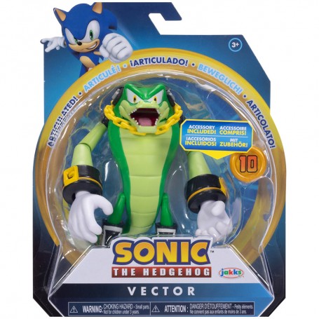 Vector avec Super Anneau Figurine Articulée Sonic The Hedgehog 10cm