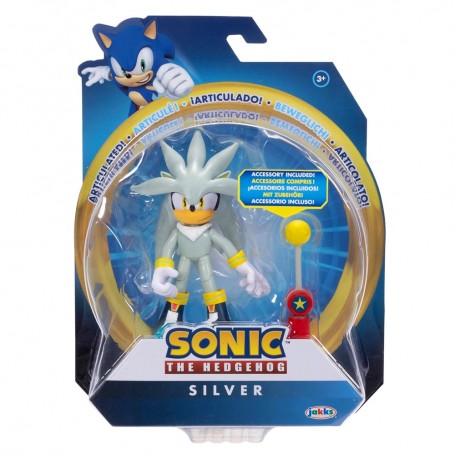 Silver with checkpoint Action Figure Sonic The Hedgehog 10cm