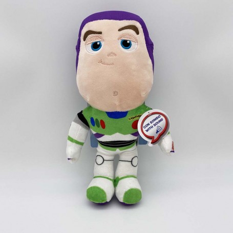 Buzz l'Éclair Peluche avec son Toy Story 4 Disney Pixar - 32cm
