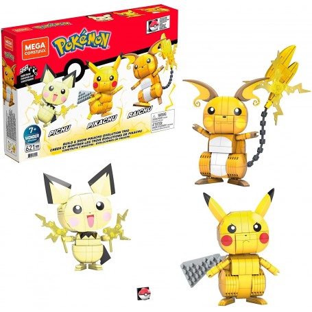 Coffret Trio Évolution Pikachu Jeu de construction Pokémon Mega Construx